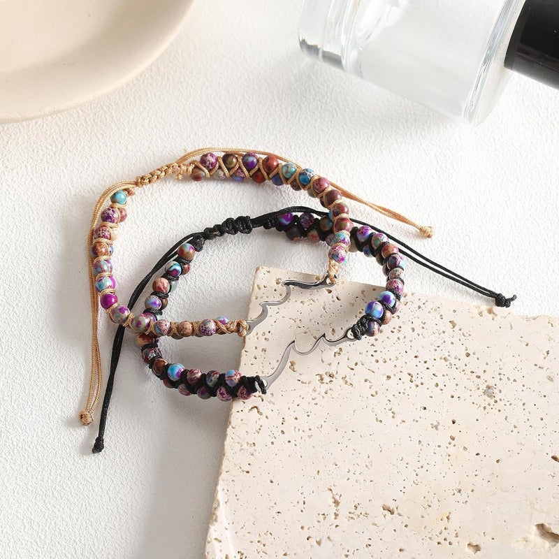 DivaGlamz To My Granddaughter-Infinity Forever Love Heart Bracelet, Natural Emperor Stone Double Layer Purple Beaded Woven Wrap Bracelets Adjustable Mind Peace Gift Jewelry - Image 2